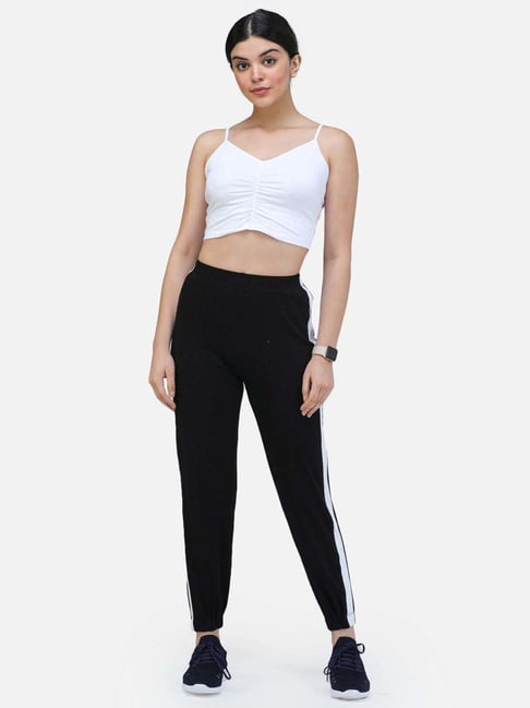 Buy Cation Orange Color-Block Mid rise Fitted Track Pants for Women Online  @ Tata CLiQ