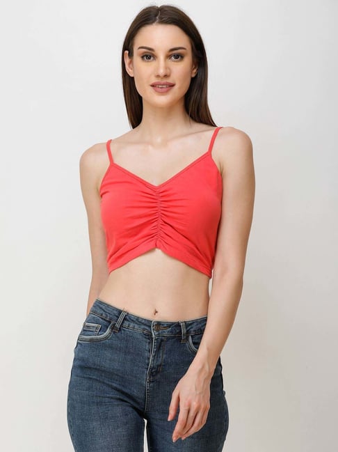 Cation Coral Shoulder Strap Crop Top-picture-17
