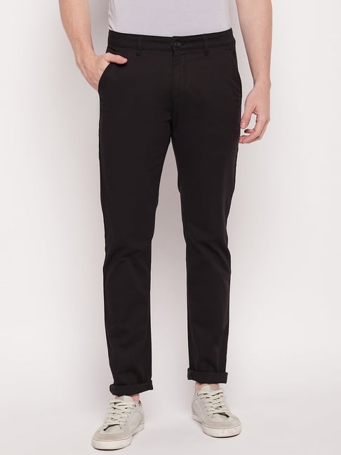 Buy Cantabil Dark Navy Regular Fit Flat Front Trousers for Men's Online @  Tata CLiQ