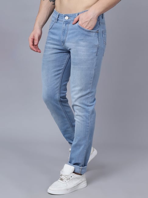 Buy Cantabil Men Blue Cotton Regular Fit Jeans  (MDNM00241_LIGHTCARBONBLUE_32) at Amazon.in