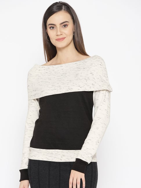 Off the sales shoulder fleece sweatshirt