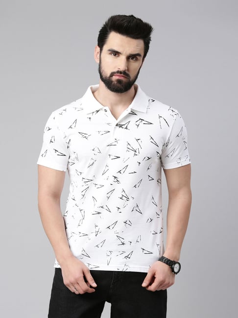 Kryptic White Regular Fit Printed Polo T-Shirt-picture-19