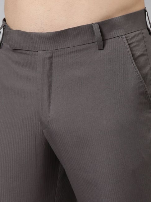 Buy Kryptic Dark Grey Straight Fit Trousers for Men Online @ Tata CLiQ