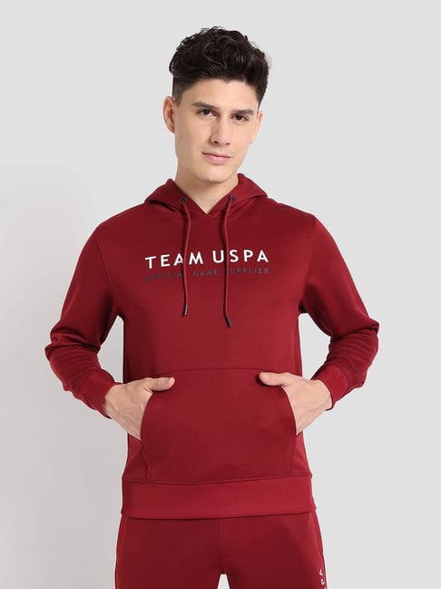 U.S. Polo Assn. Dark Red Regular Fit Training Hooded Sweatshirt-picture-45