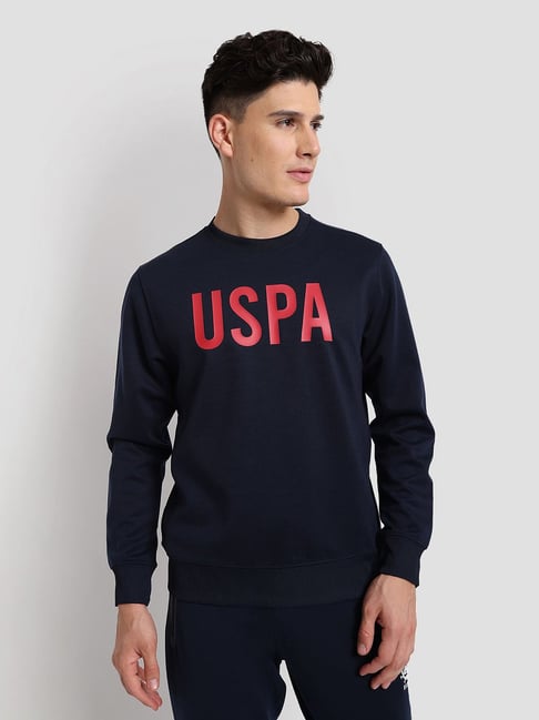 U S Polo Assn U.S. Polo Assn. Navy Regular Fit Round Neck Athletic Sweatshirt