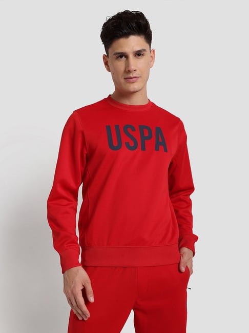 U.S. Polo Assn. Red Regular Fit Round Neck Athletic Sweatshirt-picture-43