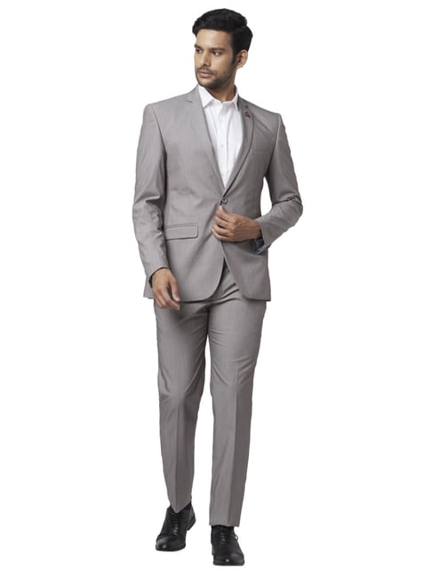 Buy Park Avenue Grey Super Slim Fit Two Piece Suits for Mens