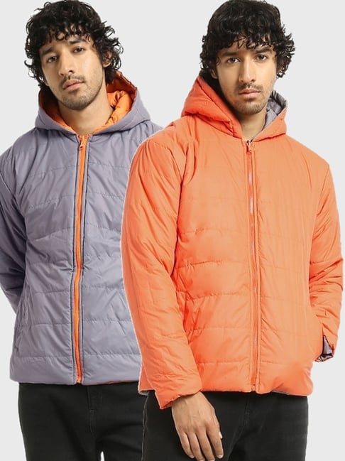 Puffer Jacket Plus Size Trendy Jackets Bewakoof Orange Grey Plus