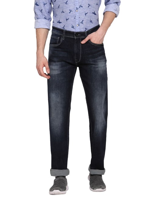 Pepe Jeans Dark Blue Regular Fit Lightly Washed Jeans