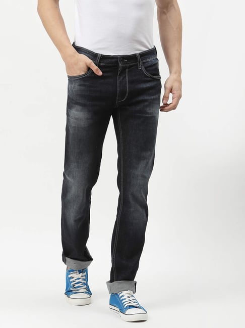 Pepe Jeans Dark Blue Slim Fit Lightly Washed Jeans