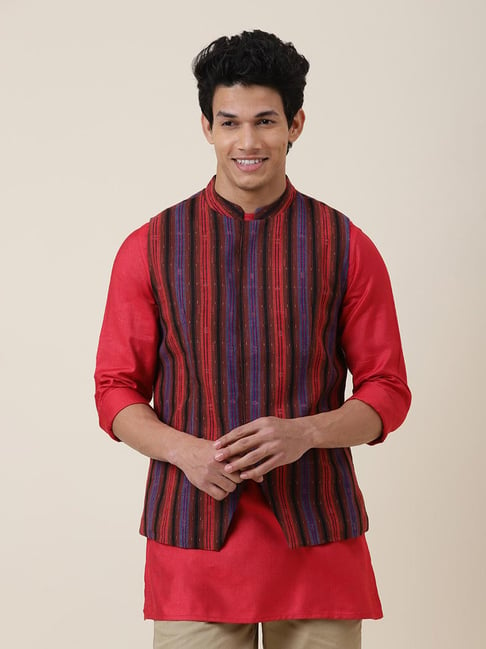 Buy Fabindia Blue Cotton Slim Fit Printed Nehru Jacket for Mens Online @  Tata CLiQ