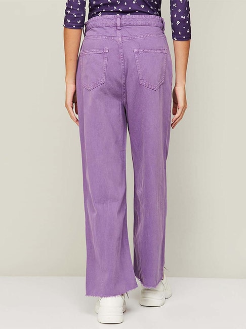 Buy Women Purple Corduroy Straight Pants Online at Sassafras