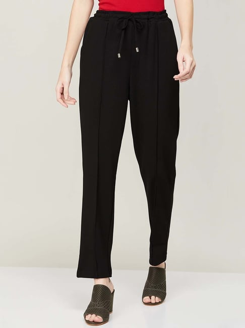 Welcome to Brand Bazaar  Wills Lifestyle Women Black Slim Fit Solid Formal  Trousers