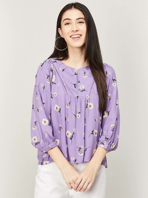Fame Forever by Lifestyle Purple Printed Tunic Price in India