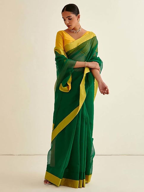 Green Georgette Heavy Border Saree 4189SR39