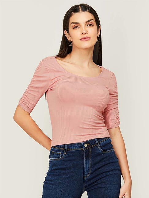Ginger by Lifestyle Pink Regular Fit Top Price in India