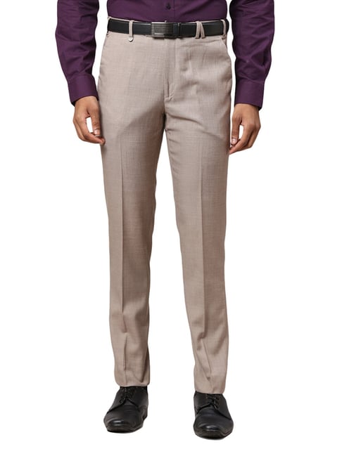 Buy Park Avenue Men White Slim Fit Linen Smart Casual Trousers - Trousers  for Men 264615 | Myntra