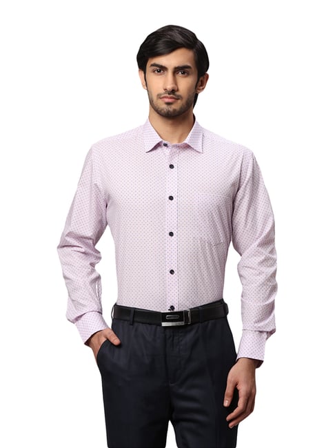 Park Avenue Pink Cotton Regular Fit Printed Shirt