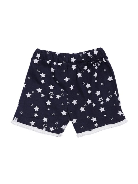 Kryptic Kids Navy & White Cotton Printed Shorts-picture-36