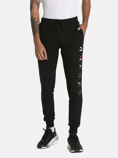 Puma Puma Black Regular Fit Printed Joggers