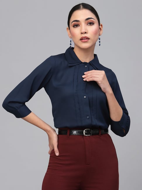 Buy Style Quotient Navy Formal Shirt for Women's Online Tata CLiQ