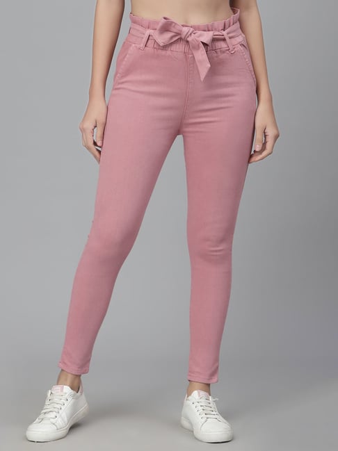 Buy Kotty Pink Regular Fit High Rise Trousers for Women Online @ Tata CLiQ