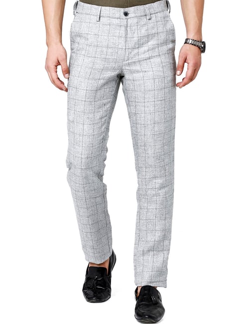 Grey Skinny Check 3 Piece Suit | boohooMAN USA