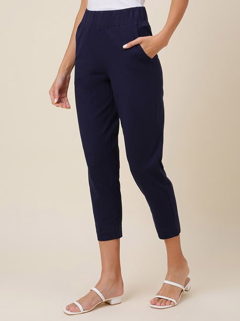 Fabindia Navy Cotton Mid Rise Pants-picture-39