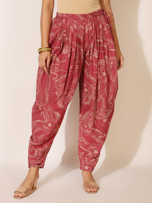 Fabindia Red Cotton Printed Salwar