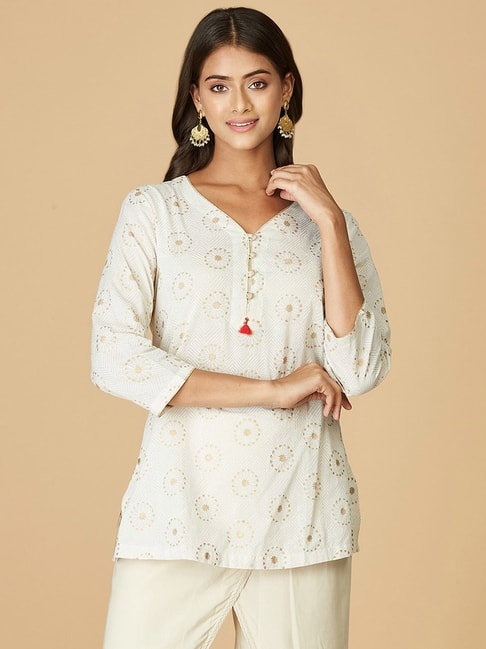 NP, New Off White Cotton Design Exclusive Kurti for women -FOF001WK –  www.soosi.co.in