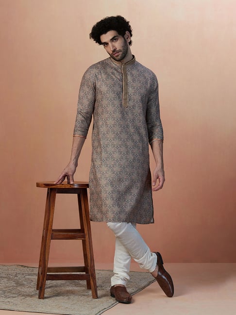 Manyavar Multicolor Regular Fit Printed Kurta & Pyjama Set