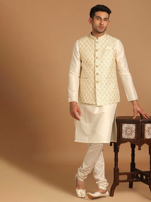 OUTLOOK PRESENTS OUTLOOK VOL-97 INDIAN DESIGNER MENS ART SILK KURTA PAJAMA  WITH NEHRU JACKET STYLE FOR TRADITIONAL ETHNIC FESTIVE DIWALI WEAR  COLLECTION DL65