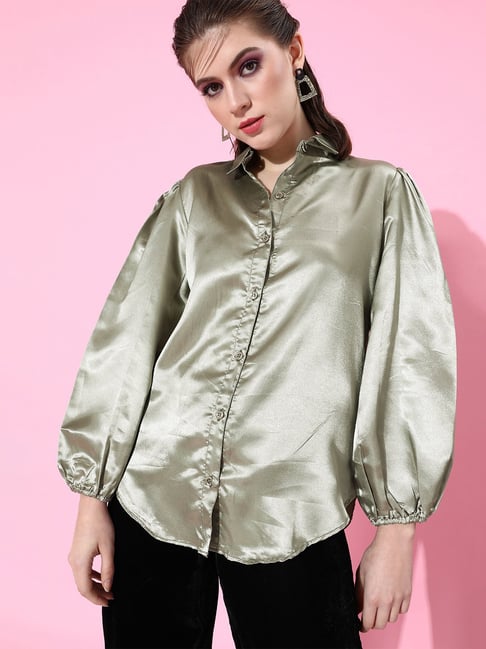 Buy Cation Olive Shirt for Women's Online Tata CLiQ