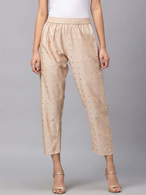 Globus Beige Printed Pants