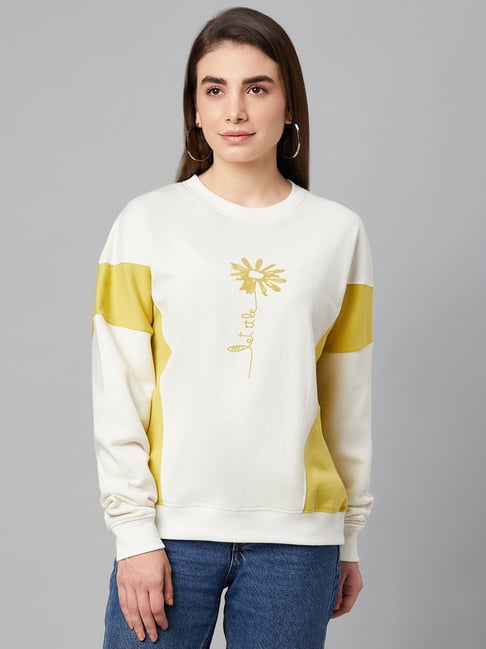 Club York White Printed Sweatshirt