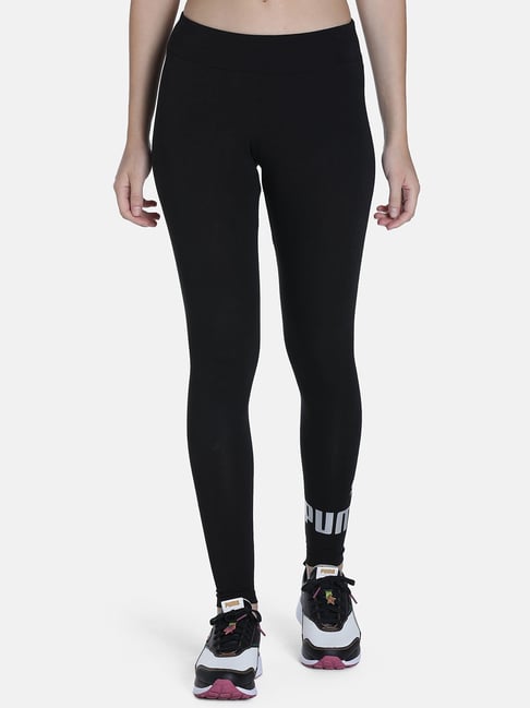 Puma Black Logo Print Leggings