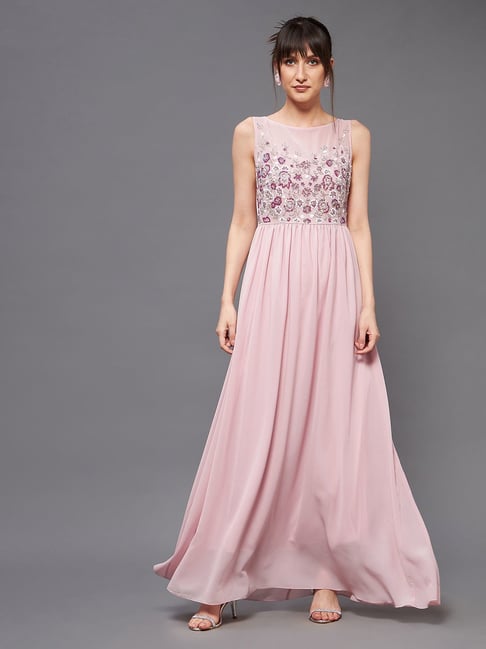 Nina Maxi Dress ~ Light Pink Luxe Satin – Show Me Your Mumu