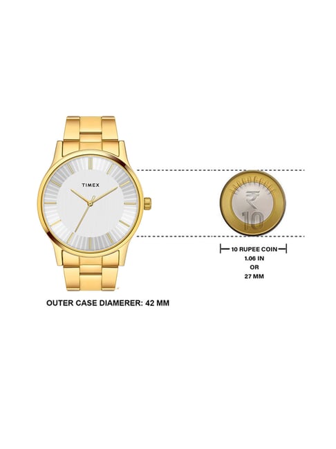 TIMEX OROLOGIO IN ACCIAIO INOX PVD ORO E CINTURINO IN PELLE BLU TW2R62600