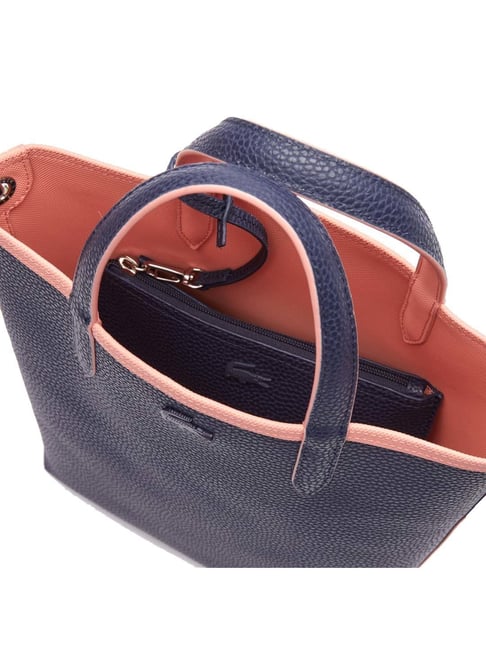 Lacoste Blue Pink Anna Seasonal Branded Medium Shopper Tote