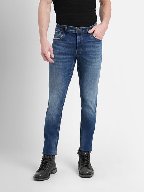 Jack & Jones Blue Slim Fit Lightly Washed Jeans