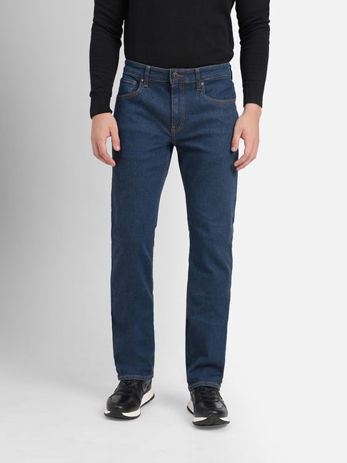 Jack & Jones Dark Blue Regular Fit Lightly Washed Jeans