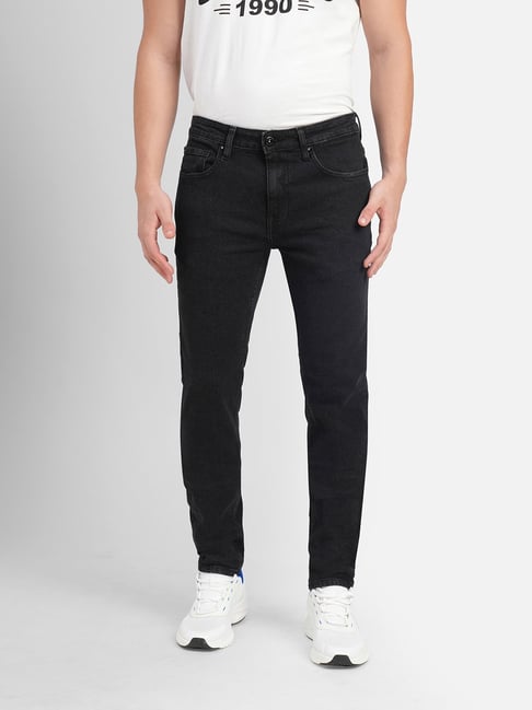 Jack & Jones Black Skinny Fit Lightly Washed Jeans