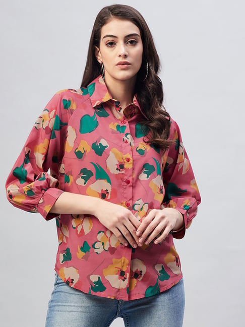 Marie Claire Pink Printed Shirt Price in India