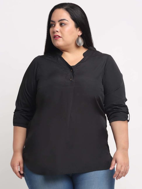 Melon by PlusS Black Regular Fit Top