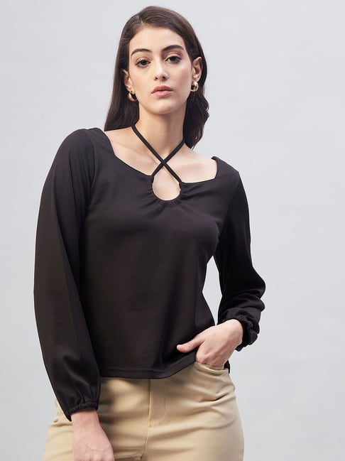 Buy Marie Claire Black Regular Fit Top for Women Online @ Tata CLiQ