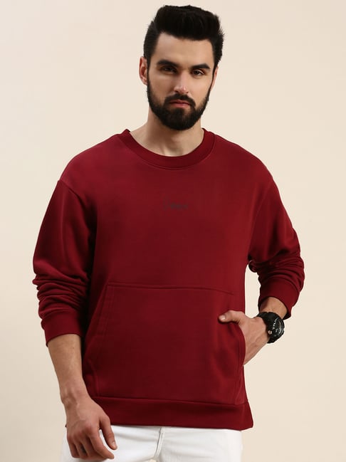 Buy Difference of Opinion Maroon Logo Print Oversized Sweatshirt for Men's  Online @ Tata CLiQ