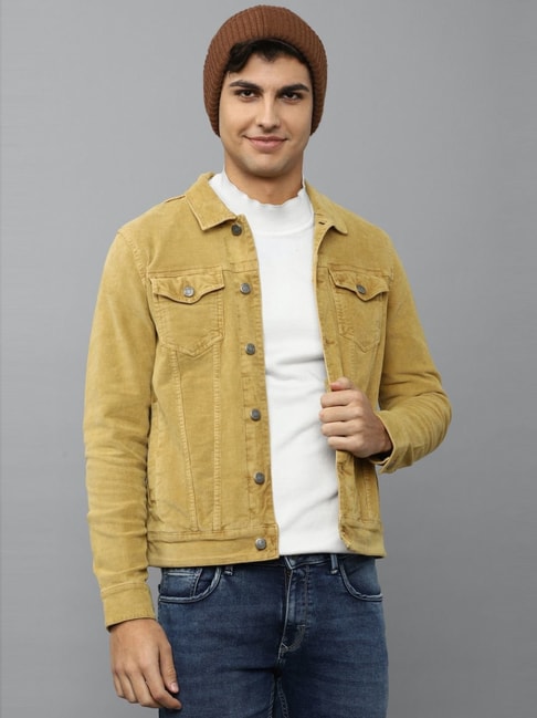 Buy Louis Philippe Jeans Gold Cotton Slim Fit Denim Jackets for Mens Online  @ Tata CLiQ