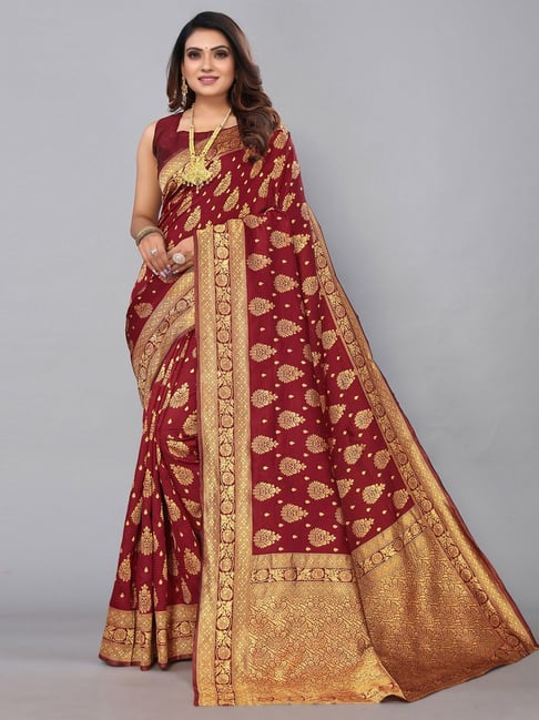 Patola Silk Fabric Wedding Wear Maroon Color Fancy Printed Saree