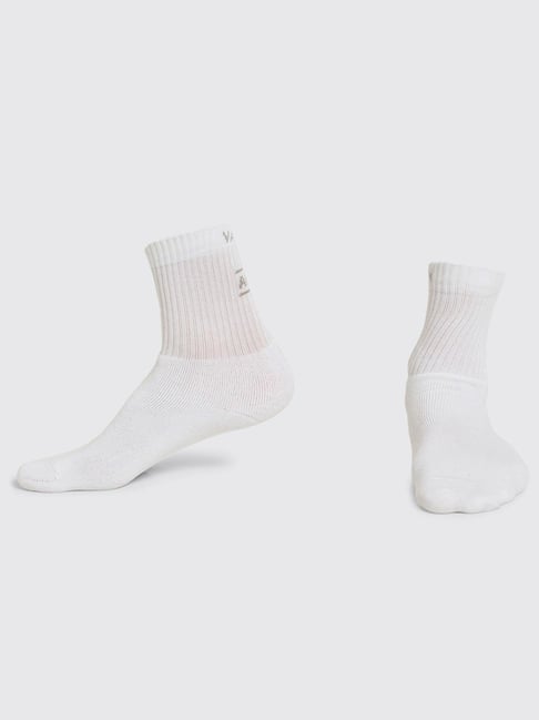 Van Heusen Active Snug Fit Anti Bacterial Crew Length Solid Crew Socks - Pack of 3 - White