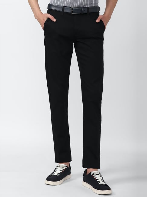 Van Heusen Sport Black Cotton Slim Fit Trousers